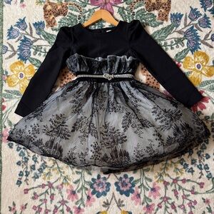 MonnaLisa Black and White Formal Kids Dress